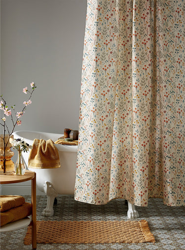 Drawn flowers shower curtain
